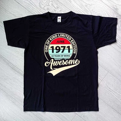 Тениска за бъдещия юбиляр, рожденик "Awesome... One of kind, Limited edition" Тениска за бъдещия юбиляр, рожденик "Awesome... One of kind, Limited edition"