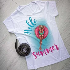 Тениска със снимка или с индивидуален дизайн "Hello summer" Тениска със снимка или с индивидуален дизайн "Hello summer"