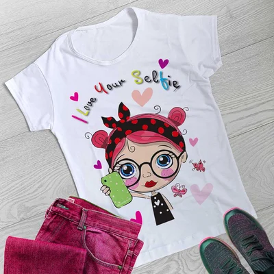 Тениска със снимка или с индивидуален дизайн "I Love your selfie" Тениска със снимка или с индивидуален дизайн "I Love your selfie"
